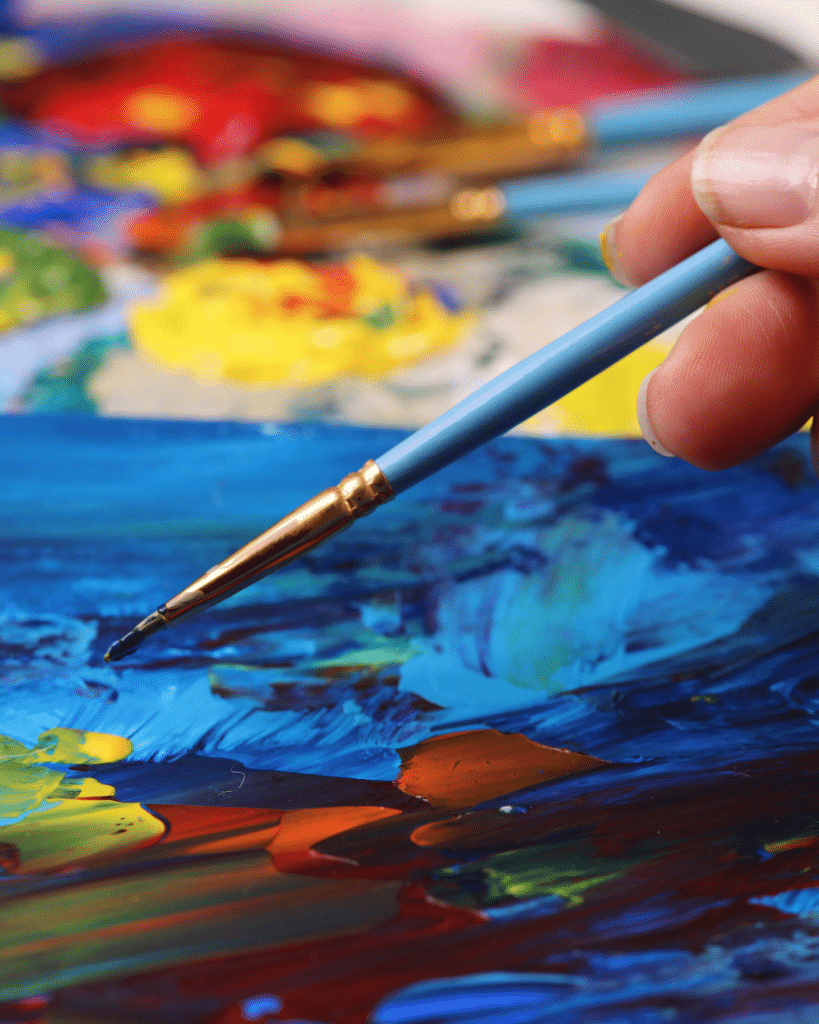 A person painting, art therapy for addiction